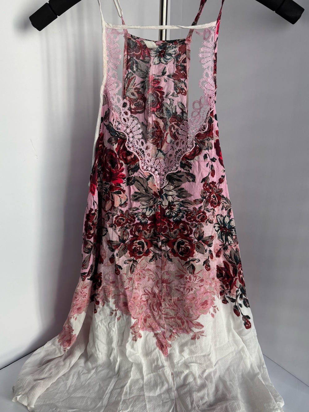 My Michelle Floral Lace Racerback Tank Dress Pink Boho Sleeveless Size M